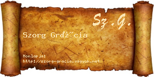 Szorg Grácia névjegykártya